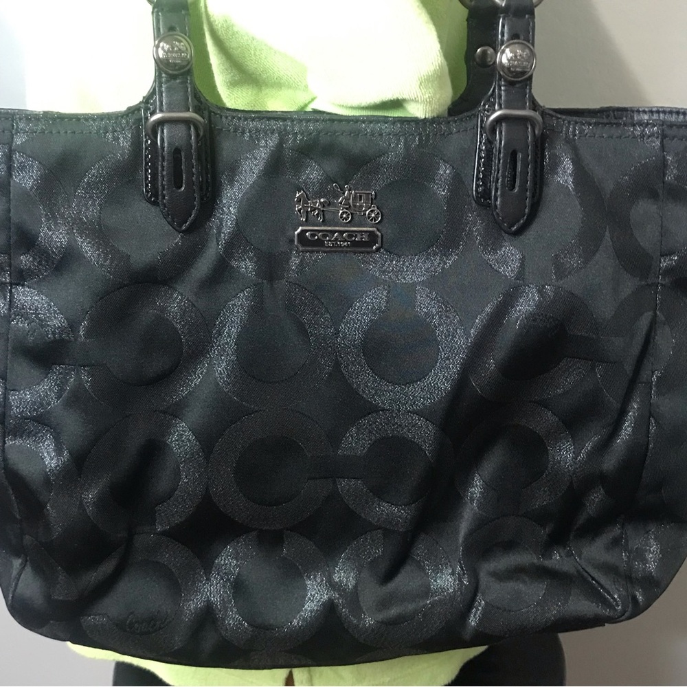 Coach Mia Signature Black Satchel Shoulder Tote Purse Handbag G1073-15746 KE